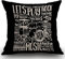 Smooffly Kissenbezug aus Leinen, Motiv: Musik, Rock, Trommeln, Typografie-Design, dekorativ, quadratisch, für Couch / Wohnzimmer / Sofa / Bett, 45 x 45 cm
