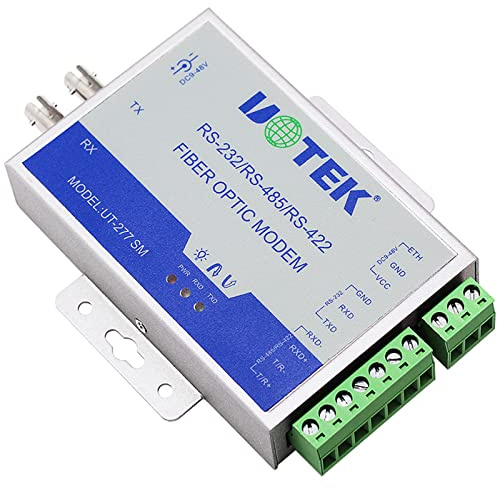 UOTEK RS232 RS485 to Single Mode Fiber Converter RS232 RS485/422 to Fiber Optical Industrial Grade RS-232 RS-485 RS-422 to Optical Fiber Modem SC (UT-277SM-SC)