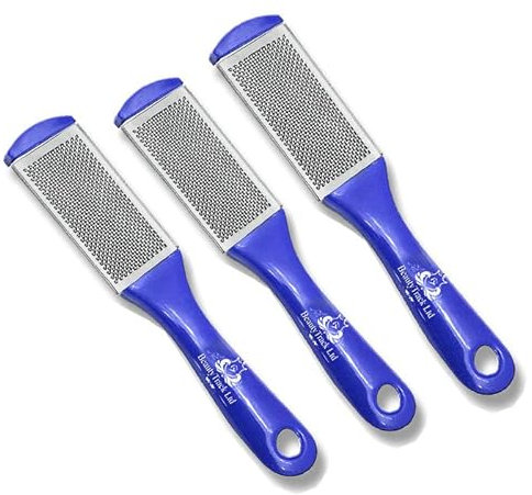 Foot File at Amazon Blue Files Pack of 3 Stainless Steel Foot File Pedicure Rasp Curved Smoothie Super Sharp Files Sharpest File Skin Grater Remove Calloused Dry Rough Dead Skin (Blue FootDresser)