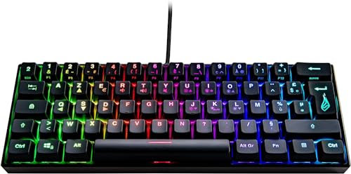 SureFire Kingpin M1 60% Clavier de Jeu Mécanique Français, Clavier de Jeu Petit & Mobile, Clavier RGB avec Lumineux, 100% Anti-Ghosting, Clavier Français AZERTY