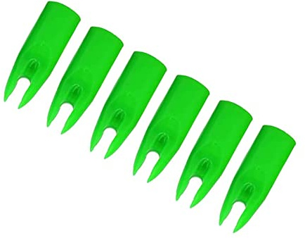 Lamehfyo 50 Pack Archery Arrow Nocks Plastic Nocks Replacement Arrow Tail Glue On 7mm Arrow Shaft Archery Nocks for DIY Arrows End Accessory (Green)