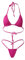Femme Maillot de Bain Deux Pièces Sexy Brésilien Bikini Slim String Tanga Ensemble Lingerie Swimwear De Plage Micro Mini Bra Triangle String Bikini Femmes 2 Pieces Rose Rouge (1 Set)