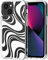MOSNOVO Case for iPhone 13 Mini, [Buffertech 6.6ft Military-Grade Drop Protection] [Anti Peel Off Tech] Clear TPU Bumper Phone Case Cover Design - White Swirl