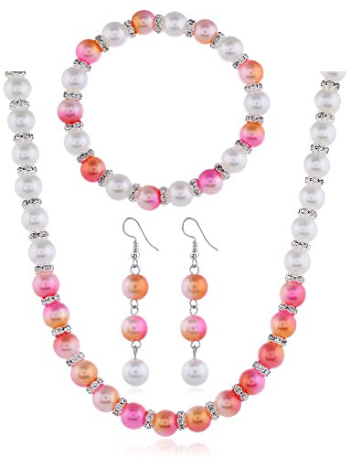 YAZILIND Halskette Ohrringe Armband Set Schmuck Party Elegante Bohème Choker Sets (Bunt2)