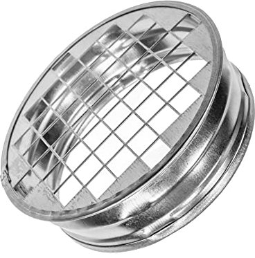 Vent Systems 125 mm Rund Verzinkter Stahl Belüftung Rohr Abdeckung mit Aluminiumgewebe - Lüftungsrohr Deckel/Regenhaube - Rohrabdeckung - Rohre Kappe für Innen und Außen - Trockner, HVAC