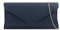 UShopUK Sac à main en simili cuir uni pour mariage, bal de fin d'année, soirée, bleu marine, medium