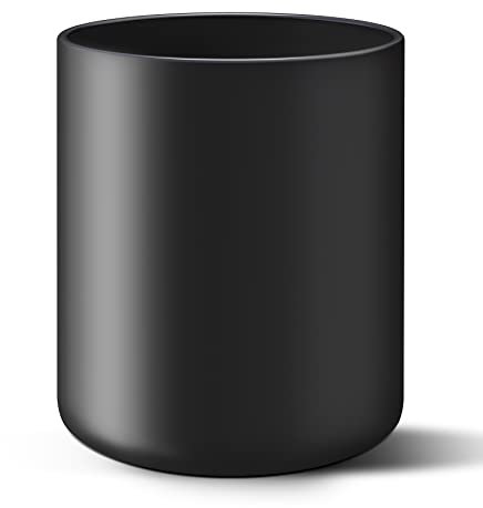 LATCHHOOK Matte Black Ceramic Utensil Holder for Kitchen Counter, Modern Cooking Spatula Holder, 4.5x6.3 Inches