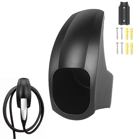 Ozvavzk Support Mural pour Câble de Charge Type 2 des Véhicules électriques,Wallbox Compatible Tous Câbles Type 2,Adapté aux Accessoires Tesla Model Y