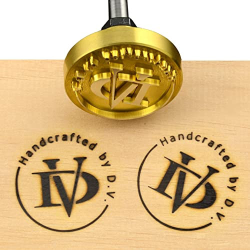AIMOADO Custom Logo Holz Branding Eisen Wärmestempel für Holzarbeiter und Handwerker, handgefertigt von Design (6.3x6.3cm)
