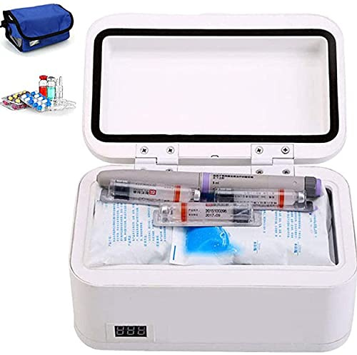 FENGSSLL L'insulina Portatile Frigo Portatile Mini Frigorifero Refrigerato per Farmaci Frigorifero Care Diabete Mini Frigo 2-8 ° C per Frigorifero per Auto da Viaggio
