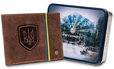 Peterson Geldbörse Herren Echtleder Geldbörse Geldbeutel Brieftasche RFID 304-P-UP (braun)