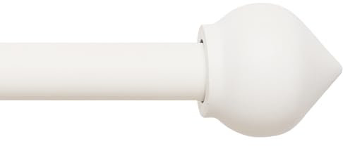 Gardinenstangen, weiß, ausziehbare Gardinenstange, 76 cm bis 200 cm, verstellbare Vorhangschiene, 76,2 cm bis 203,2 cm, inklusive Stangen, Kugel-Endstücke, 3-teilige Halterungen, Hardware-Kits, für