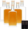 Liengoron Glasflaschen mit Deckel, 250 ml, transparent, leere Flaschen mit Korken, quadratische Glasflasche mit Deckel, für Likör, Wodka, Brandy, Whiskey, Bier, Wasser, Soda, 6 Stück
