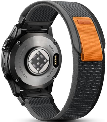 Easuny 22mm Uhrenarmband Kompatible mit Garmin Fenix 6 Pro/Fenix 7/Fenix 6 Armband,Nylon QuickFit Sport Wrist Band für Garmin Forerunner 945/965/Garmin Instinct/Instinct 2/Instinct 2 Solar,SchwarzGrau
