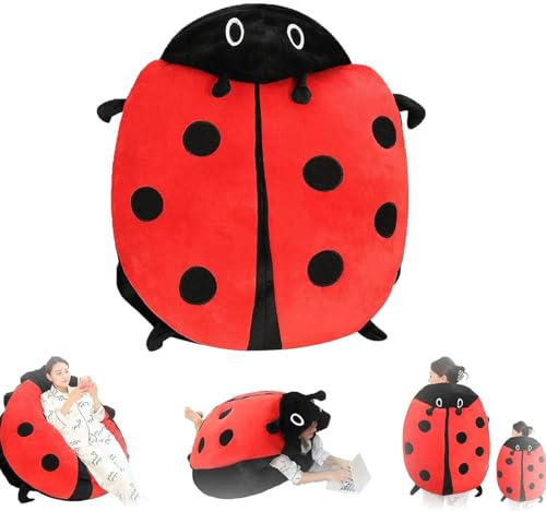 WDZDMYL Oversized Wearable Pillow Ladybug Cute Warm Sleeping Funny Props Plush Removable Bed Cushion for Children Adults 150cm/59.05inch