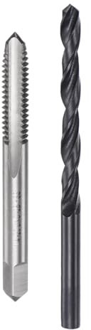 Sourcing Map Tap and Drill Bit Set, 1/4-20 UNC Thread Tap & 3/16 Black Oxide Twist Drill Bit, 2 Count, Metalworking Tool Set