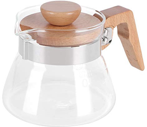 Théière en verre, ensemble de 400 ml pour feuilles de thé en fleurs et en vrac, machine à café en verre avec poignée en bois, bouilloire, accessoires de cuisine pour la maison, bec verseur en forme