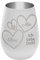 Windlicht mit Gravur ''In Liebe vereint'' - Weiß/Silber - Glas Teelichthalter personalisierbar mit Wunschtext - Geschenk zu Valentinstag Hochzeit Verlobung Jahrestag