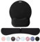 ZIBLY Keyboard wrist rest and Mouse mat wrist support, Comfortable Memory Foam Mouse pad wrist support cushion with Anti-Slip Grip for Office Computer Laptop Working Gaming (Black Combo)