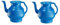 TRTO 2X Blue Bodna Lota Toilet Wash Jug Bathroom Bidet Modern Plastic Hand Water Pot Hard Plastic with Handle