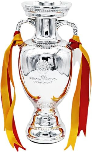 AMMICCO Trophée des Champions d'europe de Football Coupe Delauna Réplique Trophée de Football en Résine Collection de Souvenirs de Décorations pour Maison Bureau Cadeaux pour Fans (16cm)