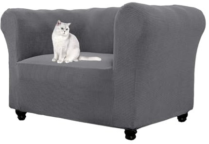 HonunGron Stretch Chesterfield Sofa Überzug 1 2 3 Sitzer, Elasthan Jacquard Couch Überzug, Sofaschutz rutschfest Sofaüberwurf Waschbare Sofabezug für Gebogene Sofa Sessel (Grau,1 Sitzer)