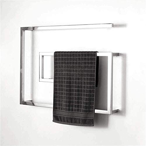 NSTVVEE Scaldasalviette, Scaldasalviette Elettrico Portasciugamani Curvo in Acciaio Inossidabile Cromato Lucido con Interruttore LED, 4 Barre Riscaldate, Portasciugamani Caldo, Asciugamano