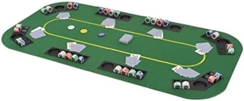 8-Spieler Klappbarer Pokertisch 4-Fach Rechteckig Grün,Tische,Poker & Spieltische