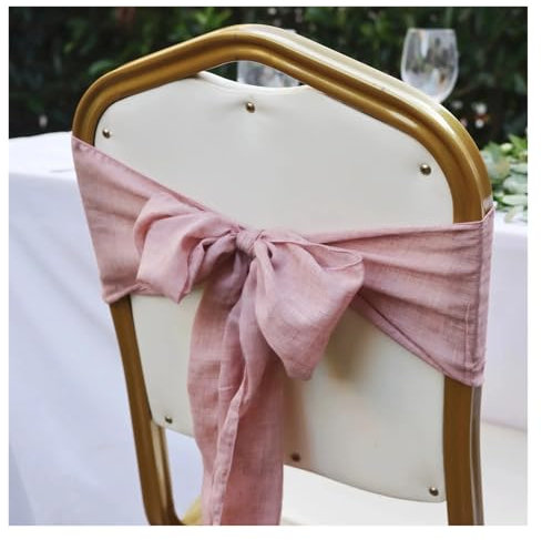 XIAOLZSL Lot de 30 à 100 nœuds de Chaise en étamine Rose poudré, décoratifs for Mariage, cérémonie, Banquet(Dusty Rose,50PCS)