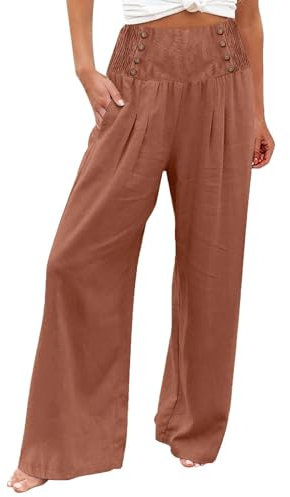 Pantalon à Jambes Larges pour Femmes, Pantalon Palazzo décontracté Taille Haute, Baggy, Pantalon de Plage avec Poche, été Short Rembourré pour Vélo D Appartement