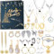 Schmuck Adventskalender 2024 Erwachsene Frauen Teen Mädchen,24-Tage Weihnachten Countdown Kalender mit Halskette Ringe und Ohrringe Weihnachten Überraschungsgeschenke für Mama Freundin Schwester Tocht