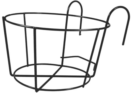 BCOATH 2stücke Hängende Blumentopfhalterung Aus Eisen Blumentopfregal Pflanzgefäßhalter Für Balkon Wand Garten Schwarz XL