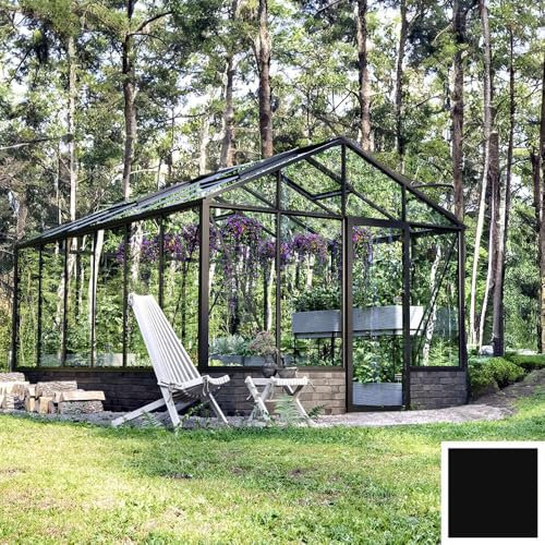 Elixir Gardens Wall Mounted Strong Deluxe Aluminium Frame Greenhouse with Tempered Safety Glass | 2.4m x 3.8m