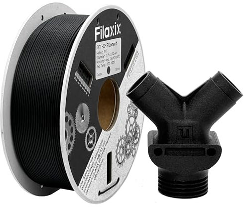 Kohlefaser-PET-Filament 1,75 mm, Hohe Festigkeit und Steifigkeit, Geringe Kriechneigung, Geringe Feuchtigkeitsempfindlichkeit,Kompatibel mit Bambu LAB, QIDI MAX3 FDM 3D-Drucker, Schwarz