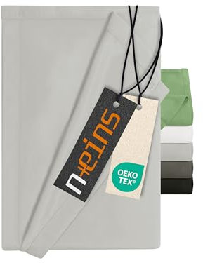 npluseins Bettlaken ohne Spanngummi - Ultrasoft und superweich - Betttuch für Bett Wohnmobil Camping Decke Reisedecke Ultraleicht – Laken 1628.2375, 150 x 250 cm, Silber