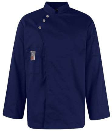 SOOUICKER Kochjacke Herren Langarm mit Druckknöpfen Kochjacke Unisex Kochhemd Kochkleidung Damen Bäckerjacke Herren Kochbekleidung Professionelle