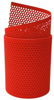 zaun|zu® Premium Sichtschutzstreifen GELOCHT | genarbte Oberfläche | 20% Lochmuster | PP für Doppelstabmatten | Sichtschutz Rolle | Polypropylen | Zaunblende | Made in Germany Rot 2,55m