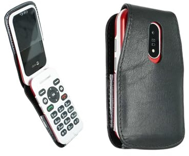 caseroxx Ledertasche für Doro 2820/2821 / 2800 | Hochwertige Tasche mit Gürtelclip zum sicheren Tragen am Gürtel, aus Echtleder