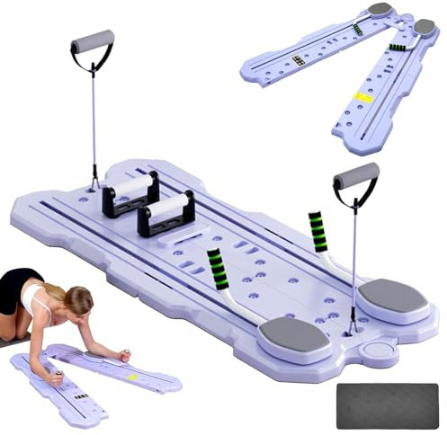 Pilates Board 2025 Upgraded, Pilates Reformer Set, 5 in 1 Pilates Reformer, Faltbarer Pilates Reformer Maschine Set, Ganzkörper Trainingsgerät für Zuhause