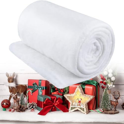 YITONGFU Couverture de Neige de Noël,80 x 240 cm Couvertures de Neige Artificielle de Noël,Noël Neige Couverture Rouleau,Décoration d'hiver,Décoration de Noël,Décor de Fausse Neige Moelleuse