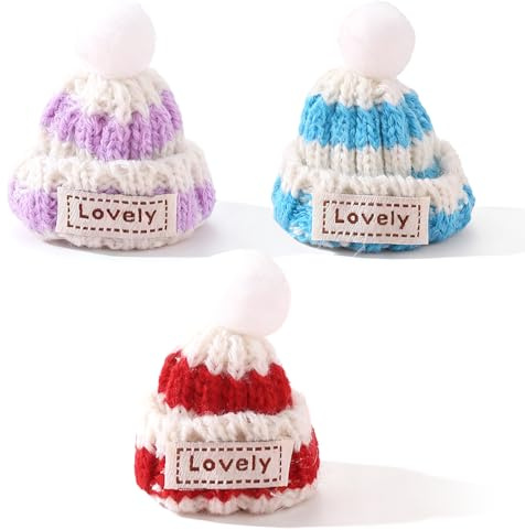 Taasmoog Set of 6 Egg Cosy, Knitted Hat, Funny Heat Protection Caps for Breakfast Egg, Perfect Kitchen Accessory Gift (Red)