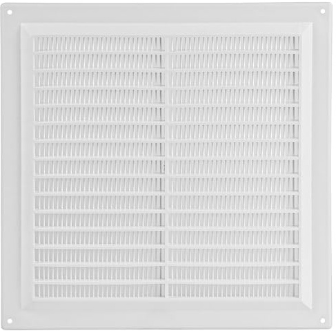 TURvent Cubierta de ventilación de aire de 250 x 250 mm, rejilla de ventilación blanca de 10 x 10 pulgadas para pared y techo, rejilla de plástico rectangular para sistemas de escape y suministro de