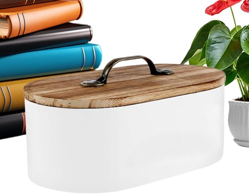 Dewireaey Bindenhalter Für Badezimmer - Aufbewahrungsbox Aus Holz Mit Deckel Für Damenhygiene - Organizer Für Wattestäbchen Wattepads Haarklammern Medikamente | Organizer Hairpins Wattebausche