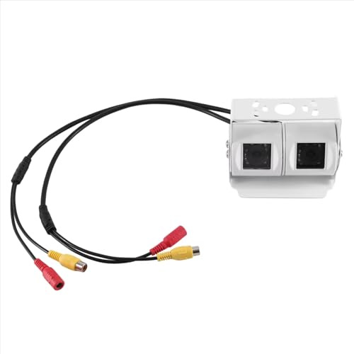 Auto-mobil Rückfahrkamera Für RCA Auto Dual Objektiv Weiß Rückfahr Kamera RV Backup Twin Einstellbare Winkel Rückansicht LKW
