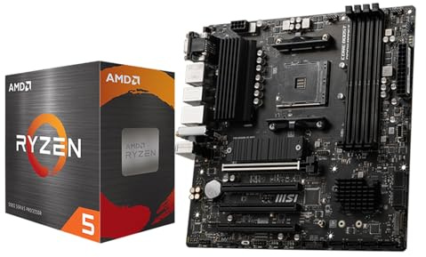 Micro Center - Procesador de escritorio AMD Ryzen 5 5500 con placa base MSI PRO B550M-VC WiFi Pro (AM4, DDR4, M.2, tipo C, Wi-Fi 6E, Bluetooth 5.2, mATX)