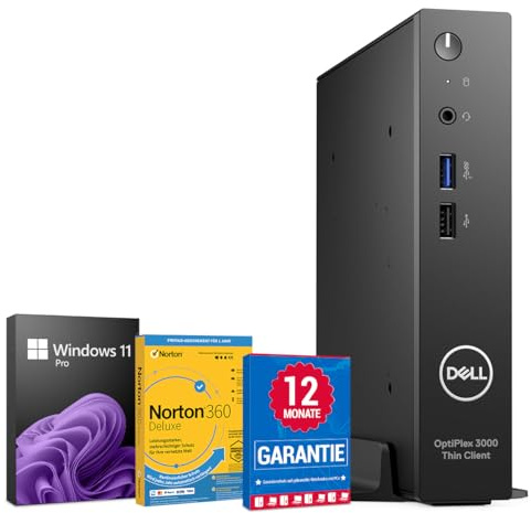 Dell OptiPlex 3000 PC Computer Intel Jasper Lake-N6005@ bis zu 3,3 GHz 8 GB 256 GB SSD mit Windows 11 Pro & GRATIS Bluetooth, WLAN & Antiviren-Software inkl. 12 Monate Garantie