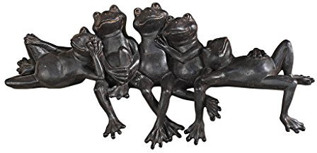Design Toscano Chillende Froschgruppe, Statue für den Sims