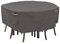 Classic Accessories Ravenna runde Abdeckung für Gartentisch & Stühle, Dark Taupe/Mushroom/Espresso (178cm, mittelgroß)