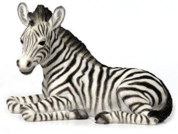 15,6 cm Baby Zebra kniend Deko Figur, weiß und schwarz