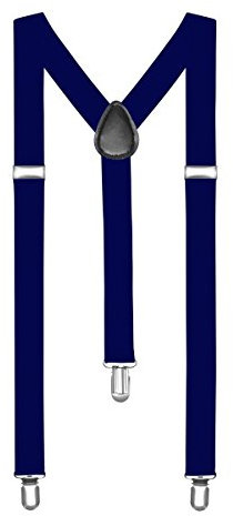 Boolavard Hosenträger Herren Damen Hosen Träger Y Form Style Clips Schmal Neon Bunt Farbig (3. Marineblau)